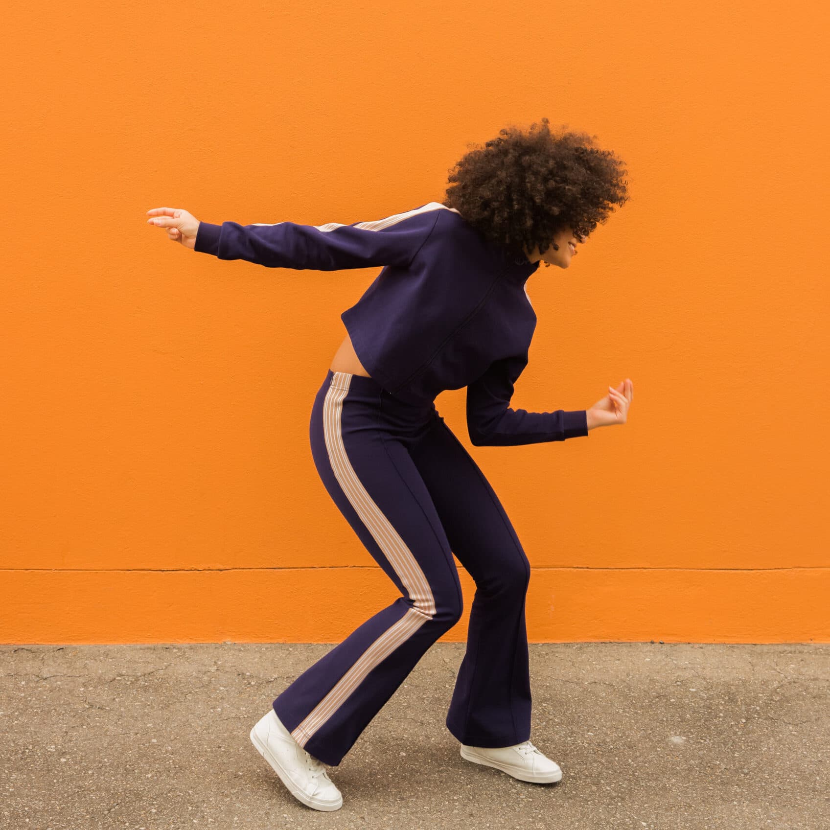 Spriing worn in an everyday lifestyle setting